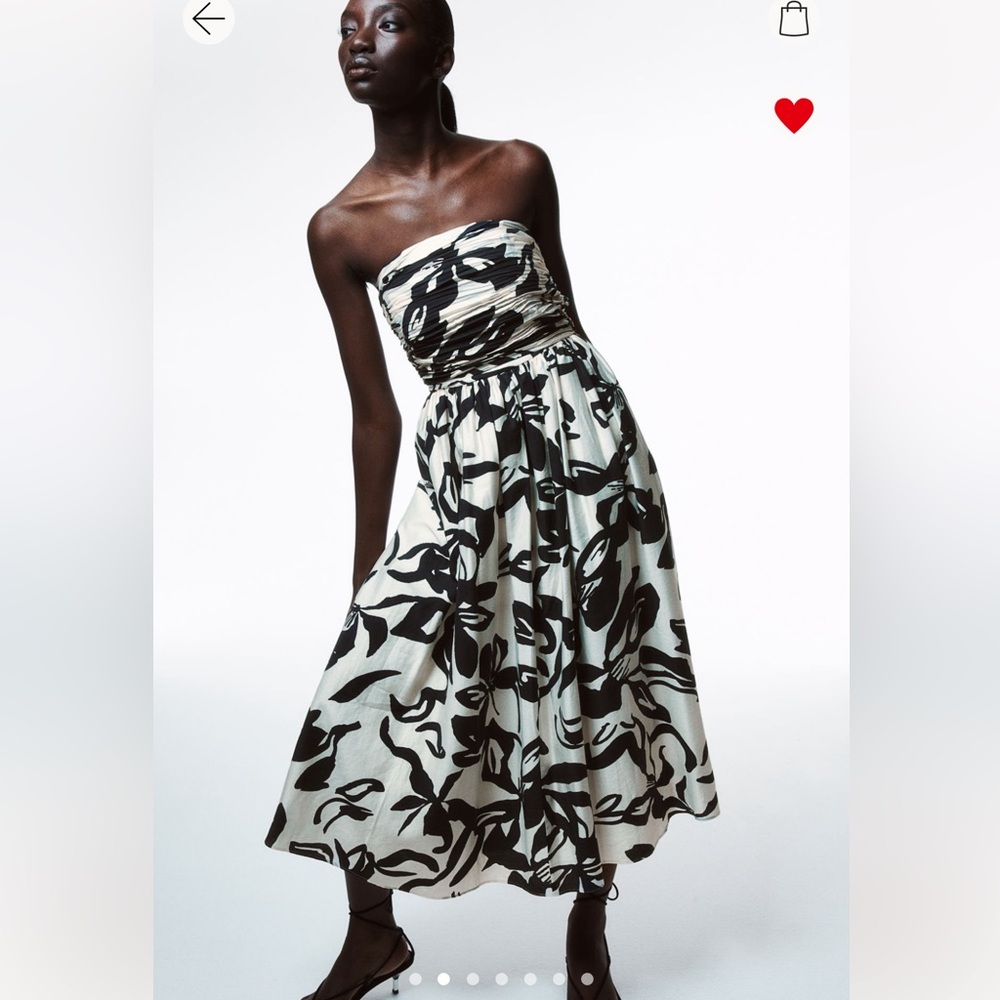 H&M bandeau dress with flared skirt / size M